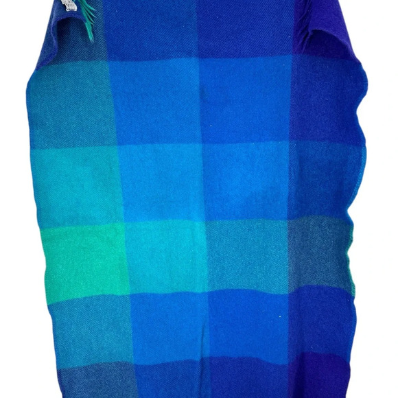 IKEA wool throw blanket blues greens 61 x 45 - Picture 2 of 3